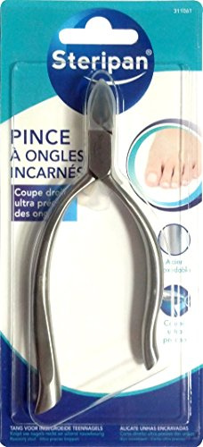 Steripan - Pince à Ongles Incarnés - Ergonomique - Acier Inoxydable - Bec Plat Ultra Fin