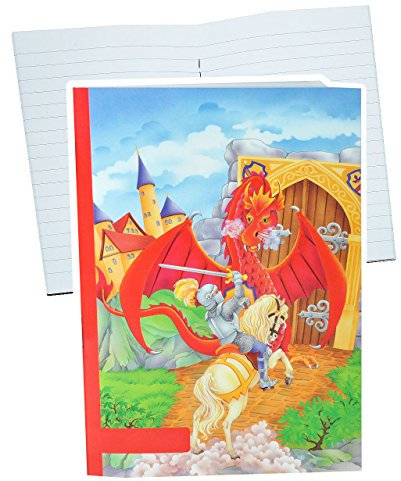 alles-meine.de GmbH Muttiheft/Oktavheft liniert - klein A6 mit 68 Seiten - Ritter mit Pferd/Drache Ritterburg - auch als Aufgabenheft/Vokabelheft für Jungen Kinder