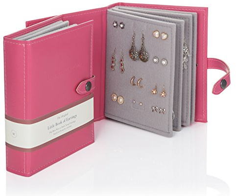 Little Book of Earrings Storage Book - Pink