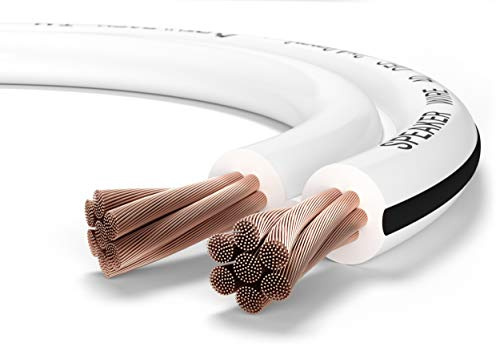 Oehlbach Speaker Wire SP-40 - Cavo per altoparlante stereo HI-FI, con OFC (rame privo di ossigeno), 2 x 4,0 mm², mini bobina, colore: bianco, 20 metri