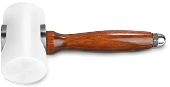 Evwoge Nylon Hammer Mallet for Leatherwork Leather Carving Cowhide Sew DIY Leathercraft Wooden Mallet Wood Handle (T-Head)