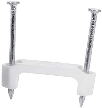 Gardner Bender PS-225J Plastic Staple, ½ Inch., Secures Romex, UF & (NM) Non-Metalic Cable, Polyethylene - UV Resistant, Splinter Free, Application: 14/2, 12/2, 10/2 (NM) Cable, 225 Pk., White