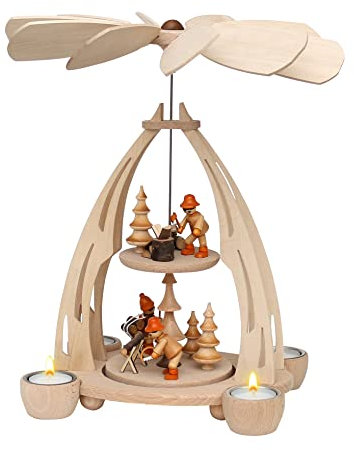 ***Hochwertige Tischpyramide mit Winterfiguren, ca. 35 cm