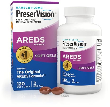 PreserVision AREDS Eye Vitamins, #1 Eye Doctor Recommended Brand, Multivitamin with Copper, Vitamin A, C & E, Zinc Supplements, 120 Softgels