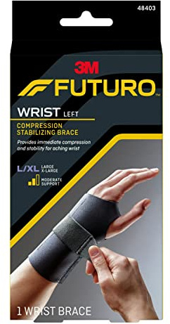 FUTURO Compression Stabilizing Wrist Brace, Left Hand, L/XL