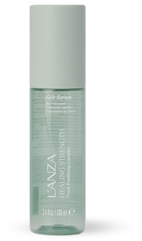 L'ANZA Healing Strength Silk Serum Strengthening Hair Treatment, Repairs Damage, UV & Heat Protection, Smooths Split Ends, Adds Glossy Shine, Anti Humidity & Frizz, Color Safe Sulfate Free (3.4 Fl Oz)