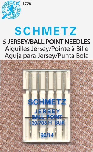 SCHMETZ Jersey Ball Point Sewing Machine Needles – Stretch Knit & Universal Supplies, Size 90/14, 5-Needle Cards, Pack of 1