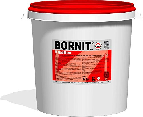BORNIT Rissflex Reparaturmasse, 12 kg kalt verarbeitbare Bitumenemulsion zur Straßensanierung, lösemittelfrei und hochflexibel, witterungs- und UV-beständig