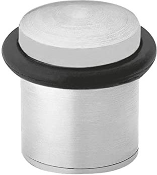 Amig, Tope de Acero inoxidable con Goma Para puertas de Paso, Incluye accesorios de fijación, Bloqueadores de Puerta, Evita golpes y Protege la Pared, Inox, Ø20 x 30 mm