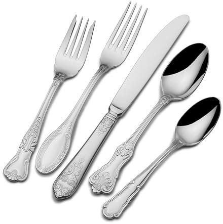 Wallace Hotel 77-Piece Stainless Steel Flatware Set, Service for 12