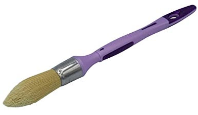 SAVY - Pincel redondo para rechampir mango ergonómico bimaterial, sin pérdida de pelo, todos los tipos de pintura n.º 2 – Ø 21 mm, morado