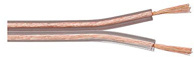Goobay 67717 Lautsprecherkabel 2x0,75mm² CCA Litze / Boxenkabel Audio Kabel Meterware / Speaker Cable Litzenkabel Audiokabel / Subwoofer Kabel / Transparent / 25m