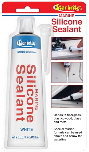STAR BRITE Marine Silicone Sealant - Waterproof, Durable, UV Resistant, for Fiberglass, Metal, Wood, Glass, Ceramic & More