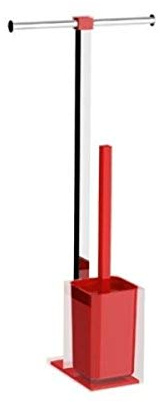 Gedy Rainbow Bathroom Butler in Steel and Resin, Red