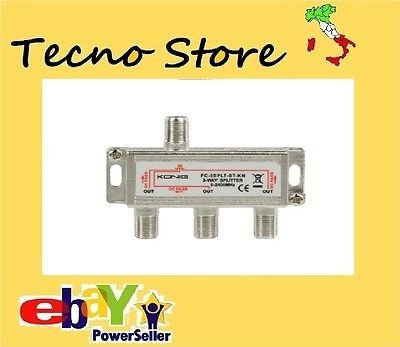 PARTITORE1 INGRESSO 3 VIE DIVISORE TV ANTENNA SATELLITARE DIGITALE TERRESTRE