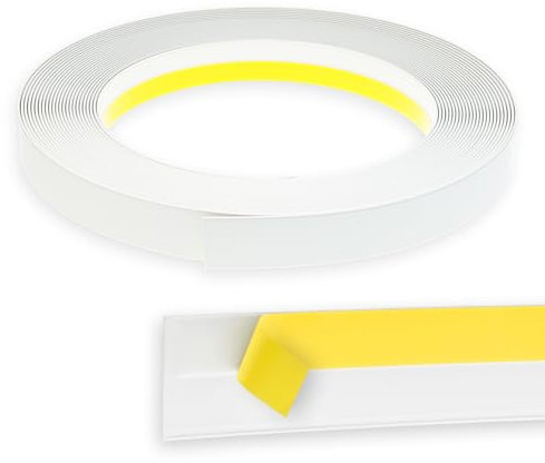 Nobily Fensterleiste 20mm ohne Lippe, 1 m bis 50 m/PVC - Fensterleisten Flachleisten Kunststoffleisten Profileleisten Abschlussleisten Zierleisten zur Fenster Montage, Made in Germany