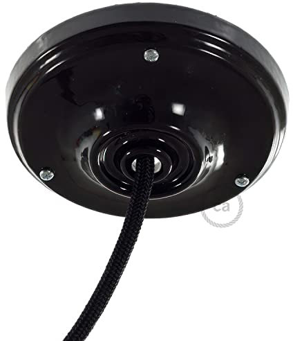 creative cables - Lampenbaldachin Kit aus Porzellan - Schwarz