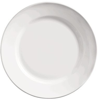 World Tableware 840-445R-12 Porcelana 12 Wide Rim Plate - 12 / CS