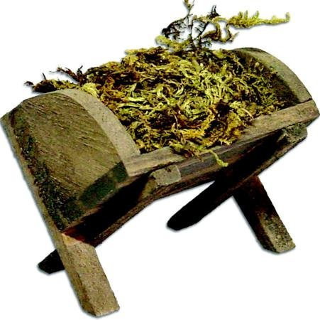 Futterkrippe mit Moos, 7cm