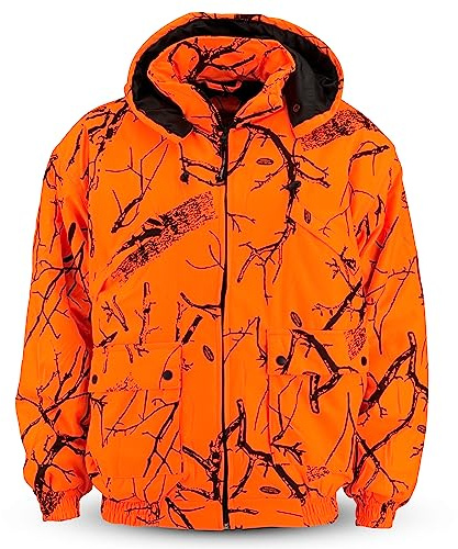 TrailCrest by Treel Men's Safety Blaze Orange Insulated & Waterproof Tanker Jacket, 2X, Orange Camo