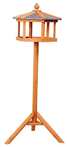 PawHut Vogelhaus Vogelvilla Futterhaus Vogelhäuschen mit Ständer und Zinkdach 110x40x40 cm