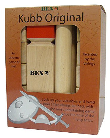 Bex 518-011-1 - Wikingerspiel Kubb Mini Original mit König, Wurf- und Schießspiel, rot