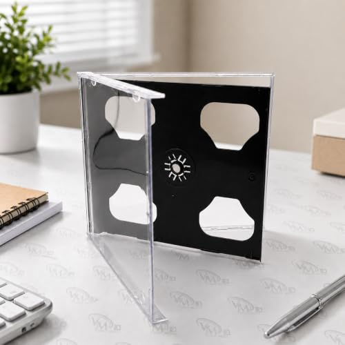 Vision Media 50 X Double CD Jewel Case Black Tray - 10.4mm Spine