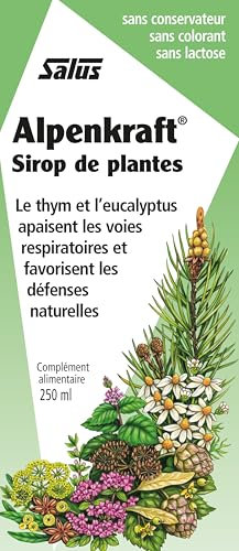 Salus - Alpenkraft Jarabe Herbal, en Formato de 250 ml, con Extractos de Plantas y Aceites Esenciales, con Miel, para Cuidar y Proteger las Vías Respiratorias