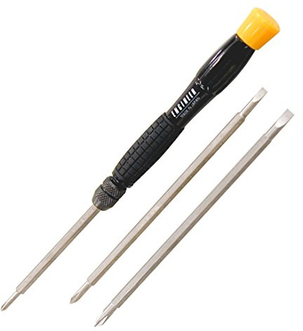 Reversible Precision Screwdriver Set - Driver Handle with 3 Double Ended Blades (Slot tip & Phillips). ENGINEER dk-13