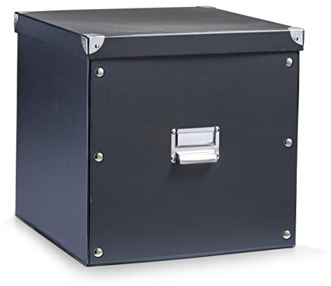 Zeller 17635 Aufbewahrungsbox, Pappe / 33.5 x 33 x 32, schwarz, 33,5 x 33 x 32 cm