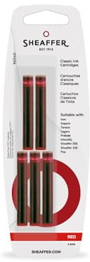 Sheaffer Skrip Fountain Pen Classic Ink Cartridge - Red (five per card)