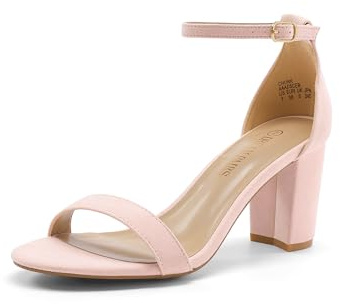 DREAM PAIRS Women's Comfort Block Heel Sandals,Pink,8.5