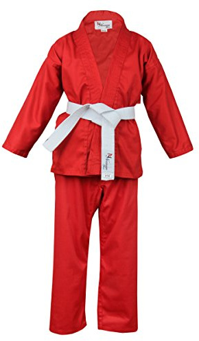 NORMAN Red Children's Karate Suit Free White Belt Kids Karate suit (110cm)