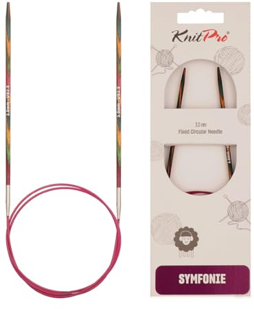 KnitPro KP20305 Symphonie Aiguilles Circulaires Fixes Bois Multicolore 40 cm x 3 mm