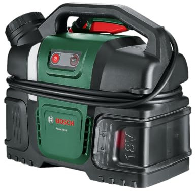 Bosch Akku-Druckreiniger Fontus 18V-6 für Fahrräder (mobil, mini, 6-Liter-Wassertank, 8 Druckstufen, Aufbewahrung für Schlauch und Pistole, inkl. 1 x 2,0 Ah 18V Akku und Ladegerät)
