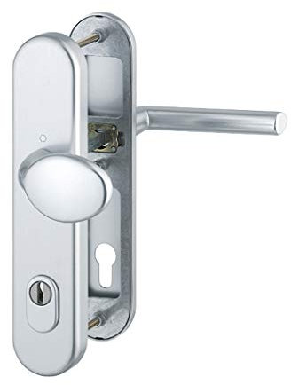 Hoppe 3666609 Schutzbeschlag Stockholm ES1 76G/3332ZA/3410/1140, Pz 92, TS 67-72mm mit Ziehschutz, Stift 10mm, LM F1 elox