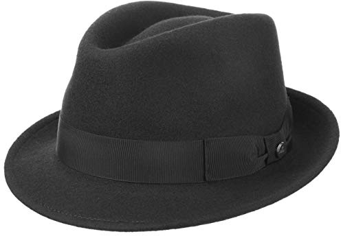 LIERYS Classic Wool Trilby Cappello in Feltro di Lana Fedora Donna Uomo Estate Inverno Cappello da Pioggia ripieghevole per Esterno