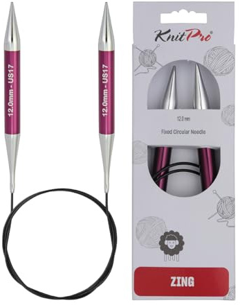 KnitPro Ferri circolari fissi Zing, 80 cm, Misura 12 mm