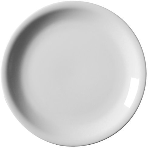 Royal Narrow Rim Dinner Plates - Pack of 6, 9.25inch, White, Porcelain | Commercial Quality Tableware