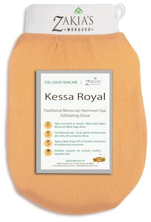 Gant exfoliant original Kessa Beige Mains exfoliantes microdermabrasion, élimine les peaux mortes, la saleté et la kératose pilaire. Idéal pour l'élimination du bronzage. 100% rayonne naturelle.