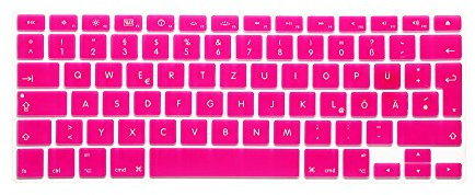 System-S Silikon Tangentbordsskydd QWERTZ Tyskt Tangentbordsskydd för MacBook Pro 13 tum, 15 tum, 17 tum, iMac, MacBook Air 13 tum i Rosa