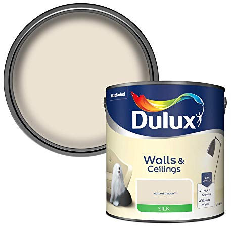 Dulux Silk Emulsion Paint For Walls And Ceilings - Natural Calico 2.5 Litres