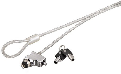 Hama Pull - Cable candado para bloqueo de seguridad para portátil, 1.8m con llave, color plata