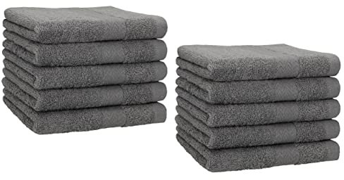 Betz 10er Premium Gästehandtücher-Set - Gesichtstücher-Set - Handtücher-Set - Händehandtücher - 30 x 50cm - anthrazit
