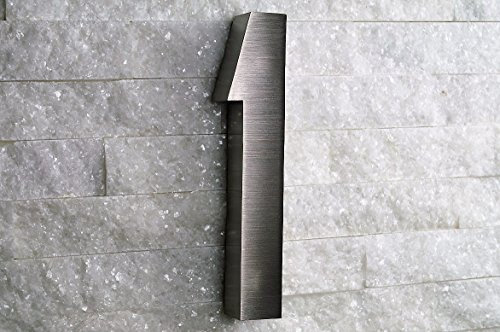 3D Hausnummer 1 Edelstahl rostfrei witterungsbeständig 3D Effekt in 20cm Höhe und 3cm Tiefe aus gebürstetem Edelstahl V2A inkl. Montagematerial erhältlich:0 1 2 3 4 5 6 7 8 9 a b c d
