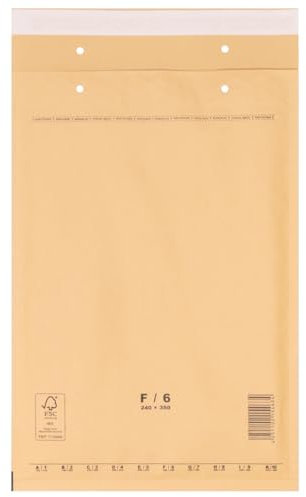 verpacking Luftpolstertaschen Versandtaschen Luftpolsterumschlag F6, Innenmaß 210 x 340 mm (Außenmaß 240 x 350 mm) Braun Polsterumschläge selbstklebend geeignet für DIN A4+ (50 Stück)