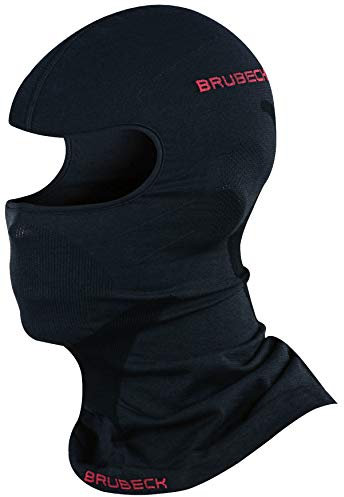 BRUBECK Sturmhaube Ski | Gesichtshaube | atmungsaktive Gesichtsmaske Skimaske | Balaclava Helm Radfahren | Windmaske Fahrrad | 41% Merino | Gr. L - XL | Schwarz | KM10370 | X-FACE