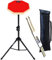 keepdrum DP-RD Set Practice Pad Rot m. Übungspadständer u. Tasche + 1 Paar Drumsticks