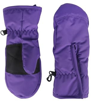 Mountain Warehouse Kids Snow Mittens - Snow Proof Ski Gloves, Adjustable Cuffs, Fleece Lined - For Autumn Winter & Outdoors Purple XS