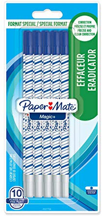 PAPER MATE 2027798 Magic+ Tintenkiller, feine Schreibspitze, Blau, 8+2-Packung